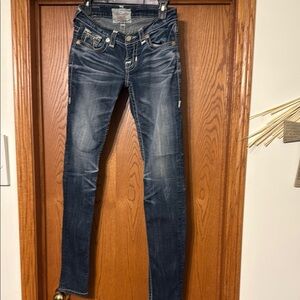 Big Star Blue Skinny Jeans with Vintage Distressing
